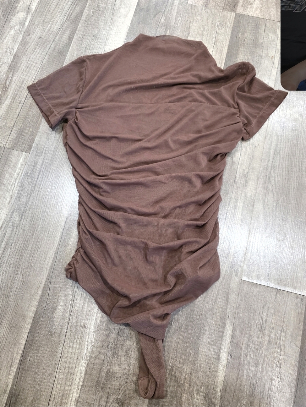 AVIDLOVE BROWN Short Mesh-Top Bodysuit in Brown Skims Shapewear Y2K Festival - Picture 3 of 10